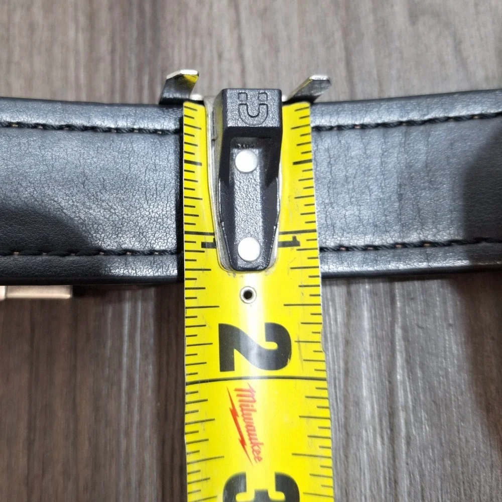 Men's Size 40 Reversible Leather Belt Black Brown Silver Swivel Buckle WM-19820